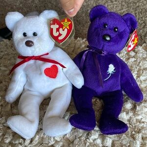 Rare beanie babies: Valentino & Princess Diana